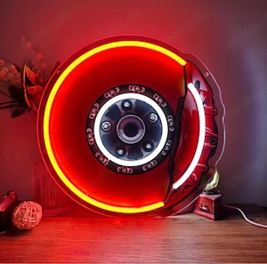 Bremsscheiben-Neon-Schild LED-Garagen-Neonlicht  Feel The Burn 