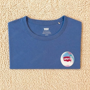 Levis T Shirt S Blau Holographic Logo Cropped Sehr Gut