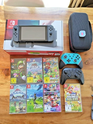 nintendo switch V2 spielkonsole plus 7 spiele 