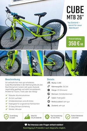 CUBE Mountainbike 26 Zoll - Top Zustand, bereit für Abenteuer! 350   VB 