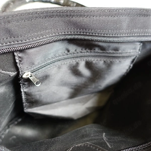 Tasche, Handtasche, schwarz, Kunst-Kroko-Handgriffe