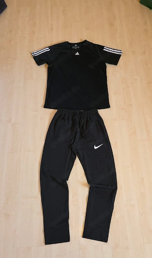 Sportset Schwarz M | Adidas Shirt + Nike Hose | Unisex Gym Outfit