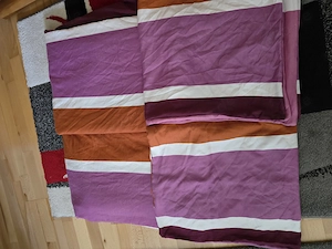 Bettwäsche gestreift Pink Orange Weiß