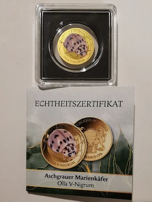 Goldmünze Marienkäfer"Aschgrauer Marienkäfer" 1 1000 oz 999er Feingold mit Zertifikat