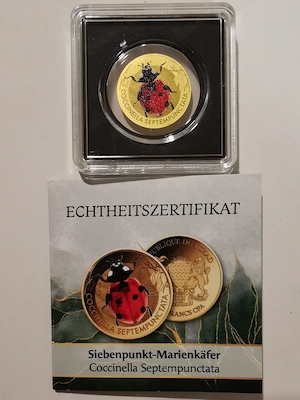 Goldmünze Marienkäfer "Siebenpunkt - Marienkäfer" 1 1000 oz 999er Feingold mit Zertifikat