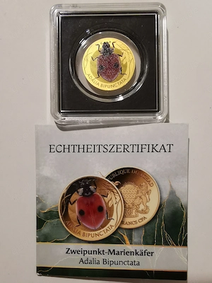 Goldmünze Marienkäfer "Zweipunkt - Marienkäfer" 1 1000 oz 999er Feingold mit Zertifikat