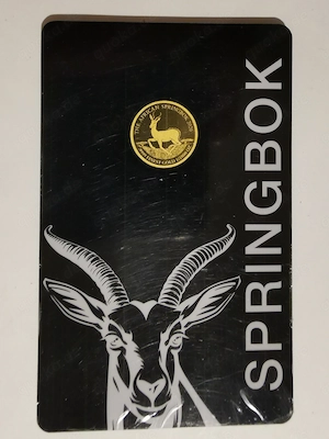Goldmünze in Coincard "Springbock" .9999 Gold, 1 1000 oz Auflage nur 20.000 Stück!