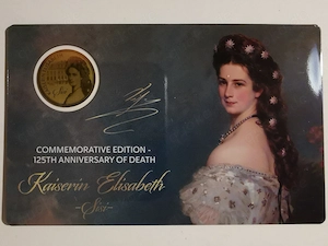 Goldmünze in Coincard "Sisi" .999 Gold, 1 1000 oz Auflage nur 50.000 Stück!