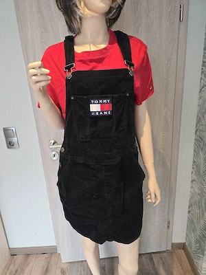 Tommy Jeans Cord Dungaree Dress Latz Kleid schwarz Gr.L