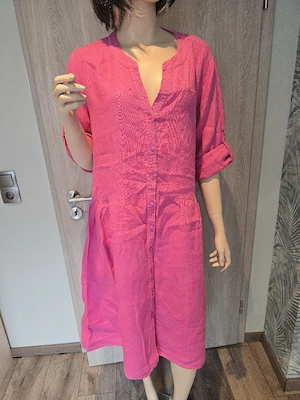 Smith&Soul Damen Hemdblusenkleid mit Turn up Ärmel Leinen Gr.L