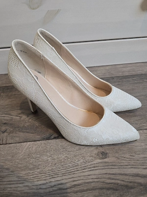 CTW Damen Schuhe Pumps weiß Spitze Gr.38 