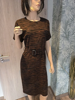 Warehouse Damen Kleid Gr.6 Gr.32 Tigerprint Safari Look