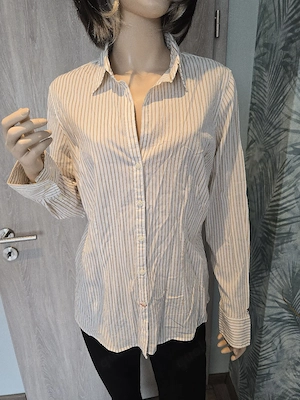 Tommy Hilfiger Damenbluse Gr.10 weiss -braun Business