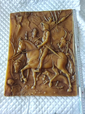 Relifbild aus Bienenwachs  "Jagtszene"