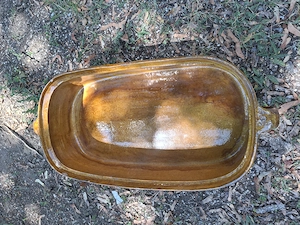 Gefäß aus Porzelan lang, orange
