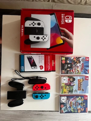 Nintendo Switch 1 Oled plus 3 Spiele und extra Controler