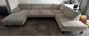 U-förmiges Sofa   Couch in Hellgrau