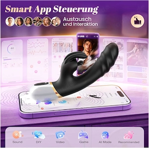 Dildo mit Stoßfunktion Vibratorensets für Frauen Klitoris G Punkt Vibration für Frauen 12 Modi Rabbi