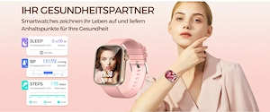 Luxus Damen Smartwatch mit Melanaise Armband 110 Sportmodis HD Screen IP 68 2.Armband  Bild 3