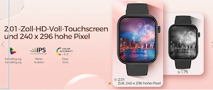 Luxus Damen Smartwatch mit Melanaise Armband 110 Sportmodis HD Screen IP 68 2.Armband  Bild 9