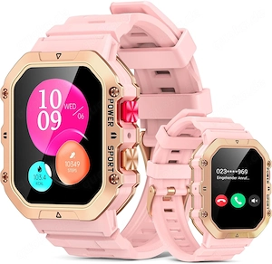 Luxus Military Damen Smartwatch Fitnesstracker IP 68 123 Sportmodis AMOLED Display NEU