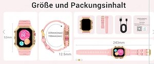 Luxus Military Damen Smartwatch Fitnesstracker IP 68 123 Sportmodis AMOLED Display NEU Bild 10