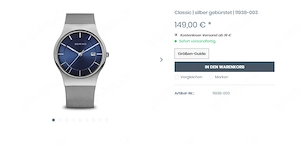 BERING Luxus Quarz Armbanduhr mit Milanaise Armband blau Saphirglas Bild 2