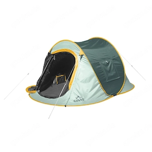 CRIVIT Pop up Campingzelt fuer 2 Personen gruen gelb