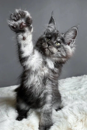Wunderschönes Blue Smoke Maine Coon Kätzchen, 13 Wochen alt
