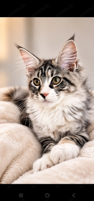 Wunderschönes reinrassiges Maine-Coon-Mädchen (3 Monate) sucht ein liebevolles Zuhause. Geimpft 