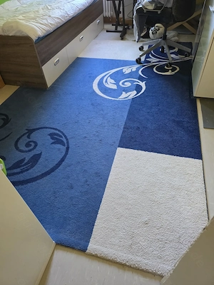 Teppich 280x180 in blau-weiß 