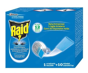 Raid komary muchy elektrofumigator 10 wkladow art. nr. ht 50763