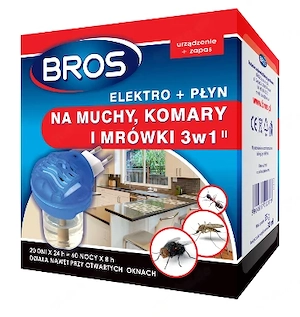 Bros elektro z plynem na komary muchy mrowki 3w1 art. nr. ht 50759