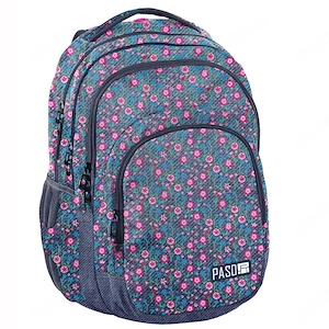 Ein Jugendrucksack, perfekt f r die Schule, mit kleinen Blumen.