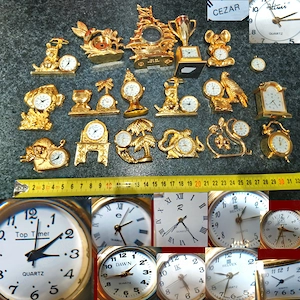 17 Miniatur Uhren, Mini Uhren, Setzkasten Uhren,Belvex,Rivera ect