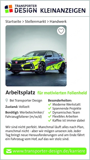 Folierer   Werbetechniker | PB (ab sofort)   Bad Driburg (ab Mi. 2027)