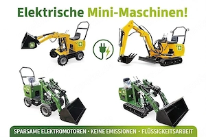 Elektrischer e mini radlader | gelenkradlader | raupenbagger | raupenlader   neu 2026