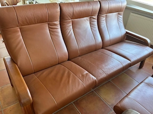 Sofa echt Leder und Holz