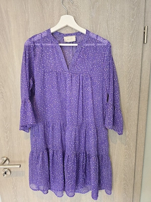 Neo Noir Gunvor Stufenkleid Tunika-Kleid lila durchsichtig Gr.38 40 