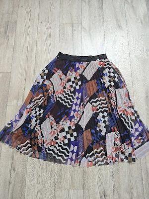 Maloka Plisseerock Midirock Bunt Geometrisches Muster Gr. 46 (T6)  Top Zustand!