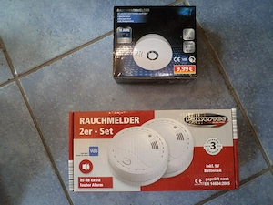 Rauchwarnmelder Lithiumbatterie GS508 sowie seperat PowerTec Rauchmelder 2er Set, jeweils NEU & OVP
