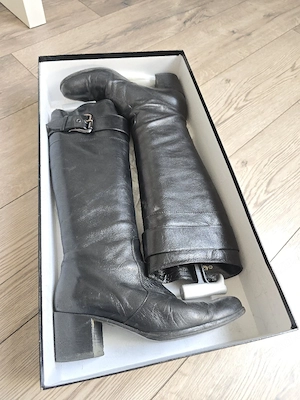 Nebuloni Kniehohe Stiefel Schwarz EchtlederGr. 38 - Made in Italy 