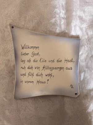Keramik Schild "Willkommen lieber Gast"