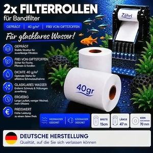 2x Filtervlies XXL 15cm x 47m lang, Dichte 40gr für Clarisea SK5000 und MarineClean MC5000