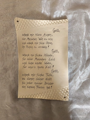 Keramik Schild mit Spruch 