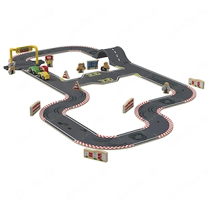 PLAYTIVE Strassen Set aus Echtholz Rennstrecke