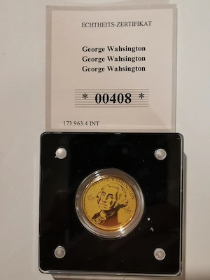 Goldmünze "George Washington" 1 500 oz 999er Feingold mit Zertifikat