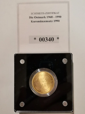 Goldmünze "Die Ostmark 1968-1990" 1 500 oz 999er Feingold mit Zertifikat