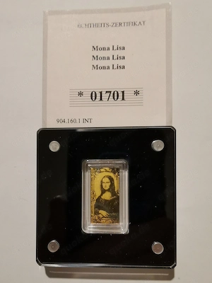 Goldbarren "Leonardo da Vinci - Mona Lisa" 1 500 oz 999er Feingold mit Zertifikat