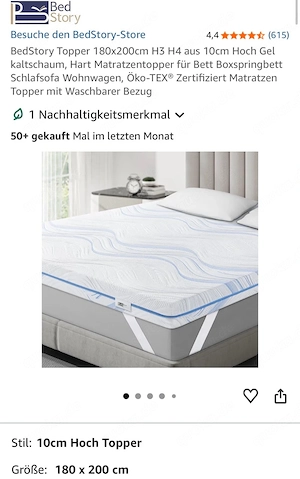 Topper 180 x 200 cm - nur 1 Monat genutzt, neuwertig